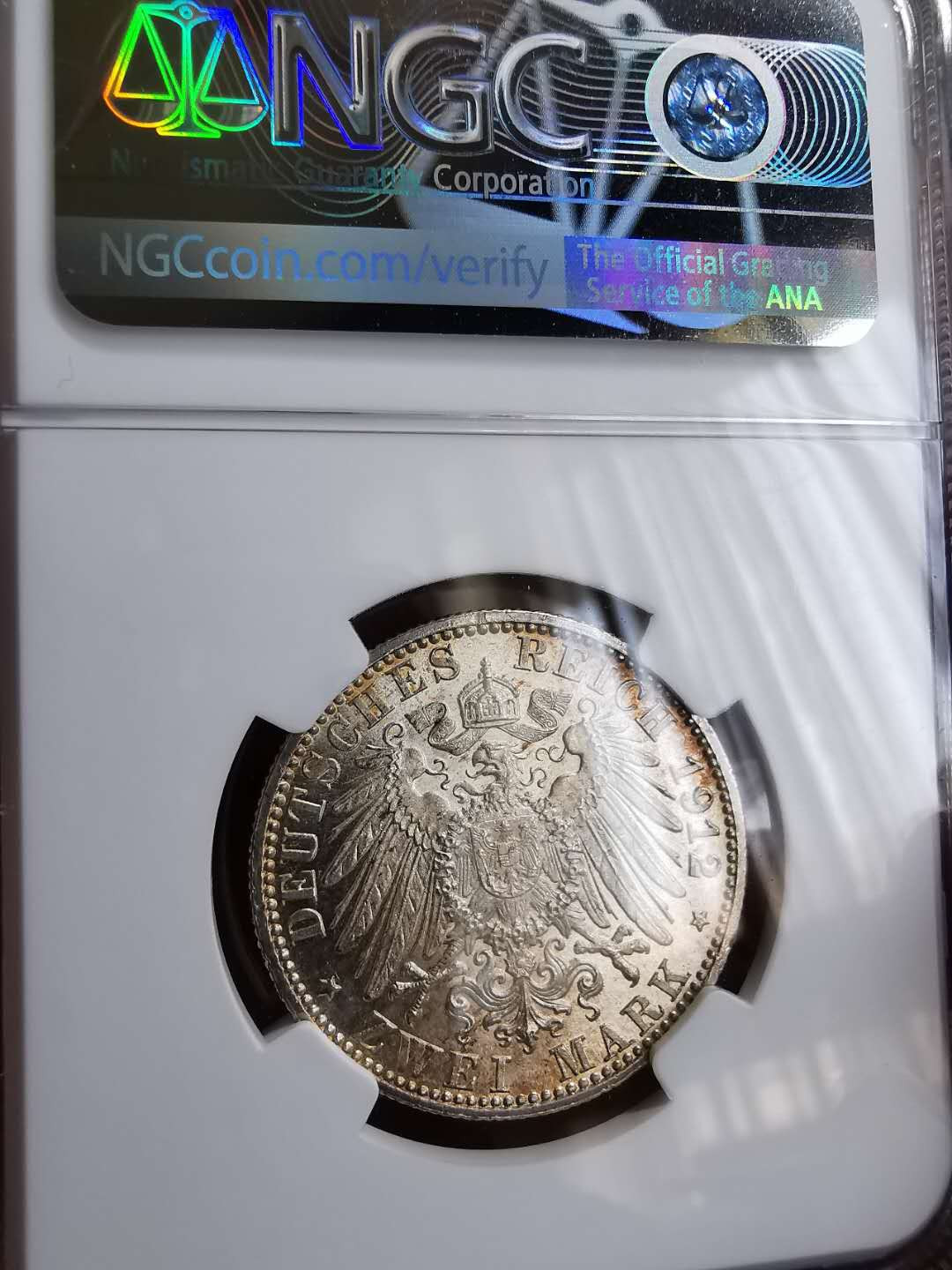 凡希社世界钱币微拍第一百十八期 1912符腾堡2马克NGC-MS65高分收藏级！