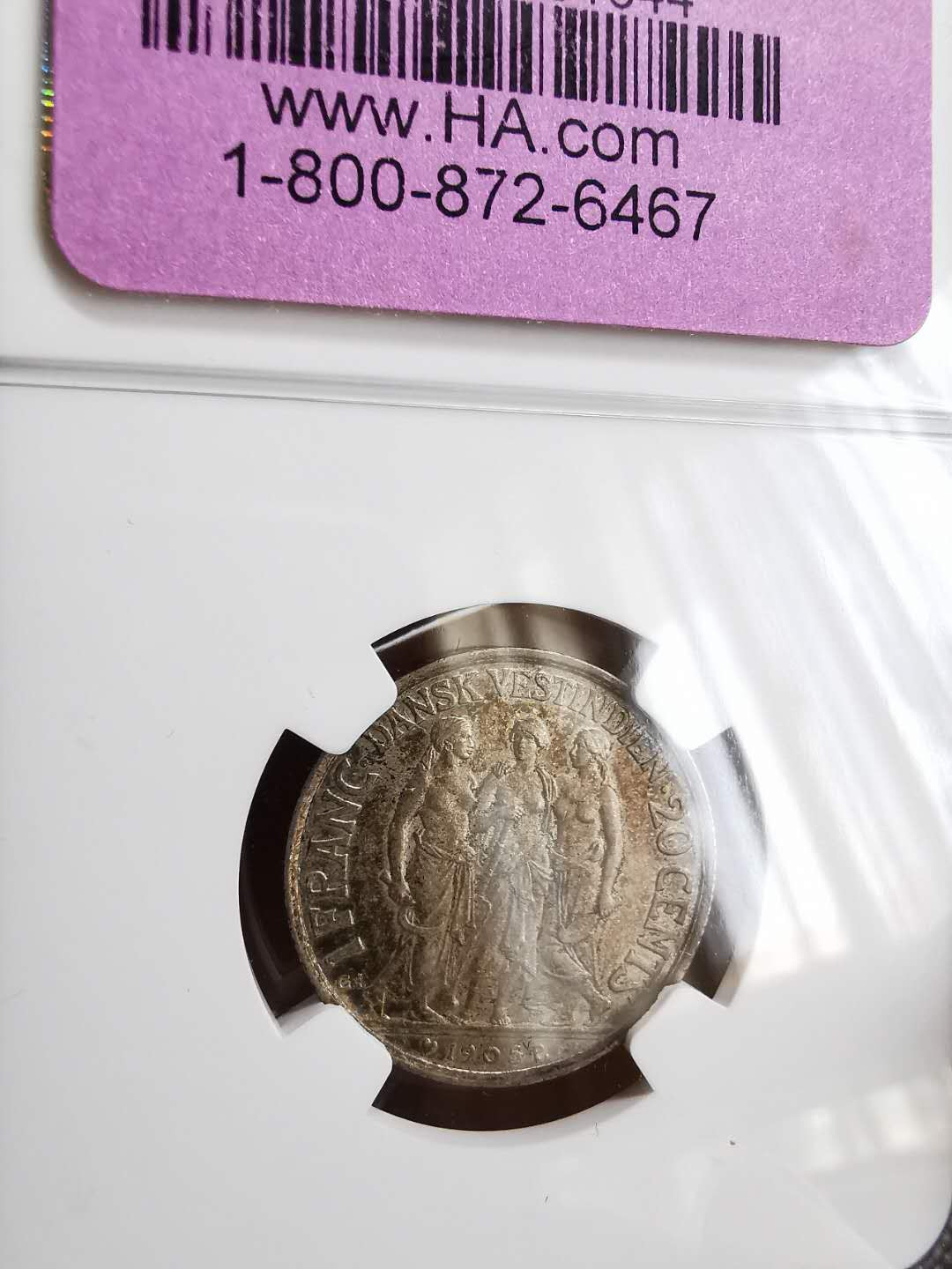 凡希社世界钱币微拍第一百十八期 荐1905丹属西印度20分NGC-MS62