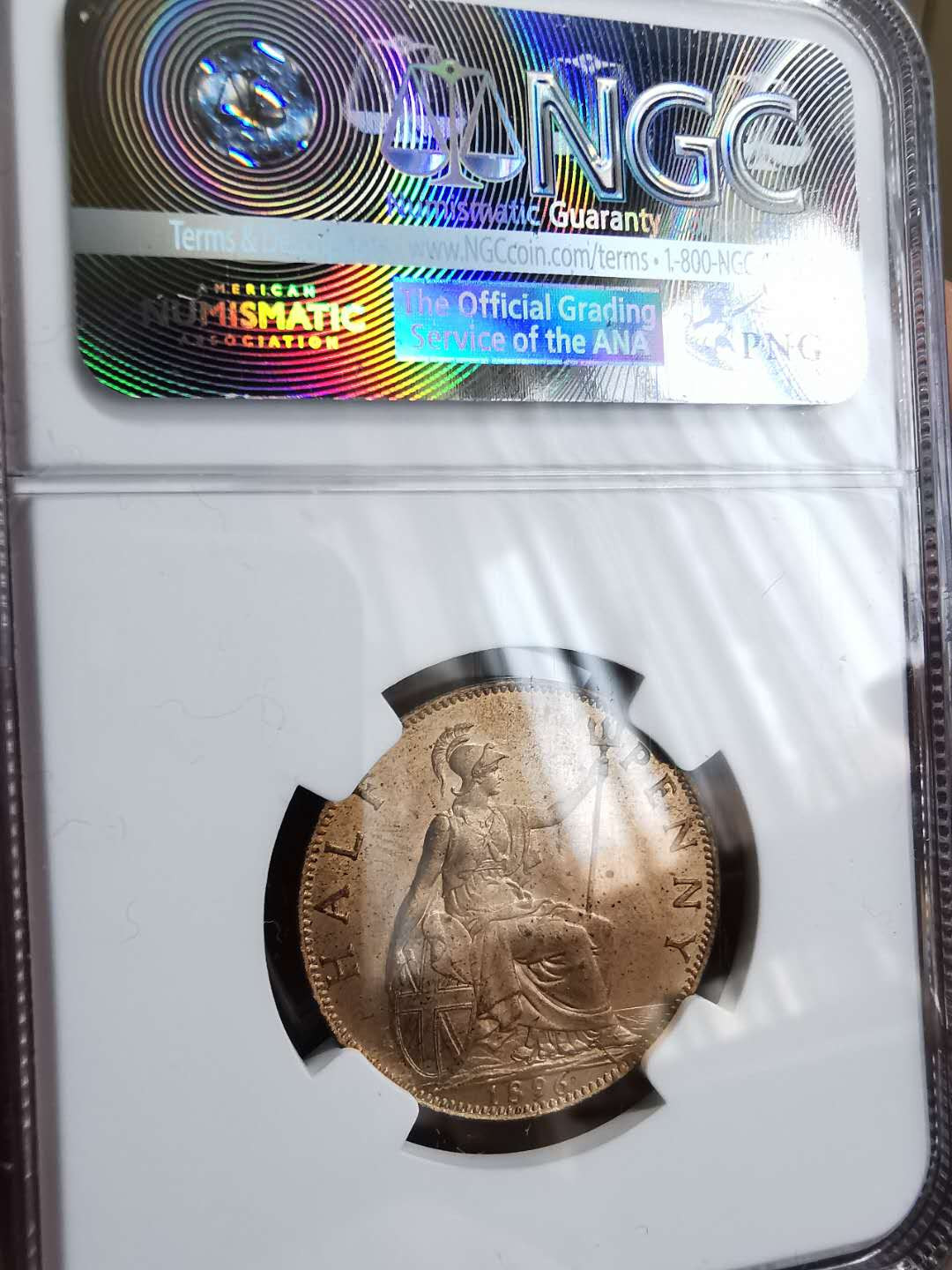 凡希社世界钱币微拍第一百十八期 1896英国1/2便士NGC-MS64