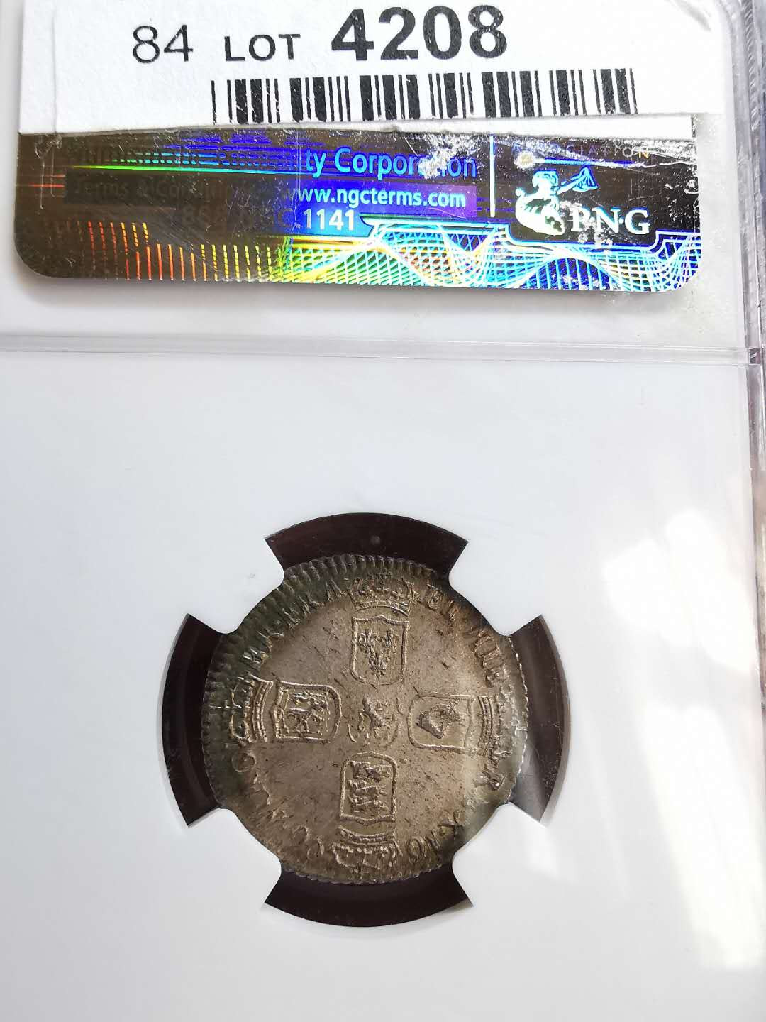 凡希社世界钱币微拍第一百十八期 荐1696英国威廉三世6便士NGC-MS63铁灰包浆！