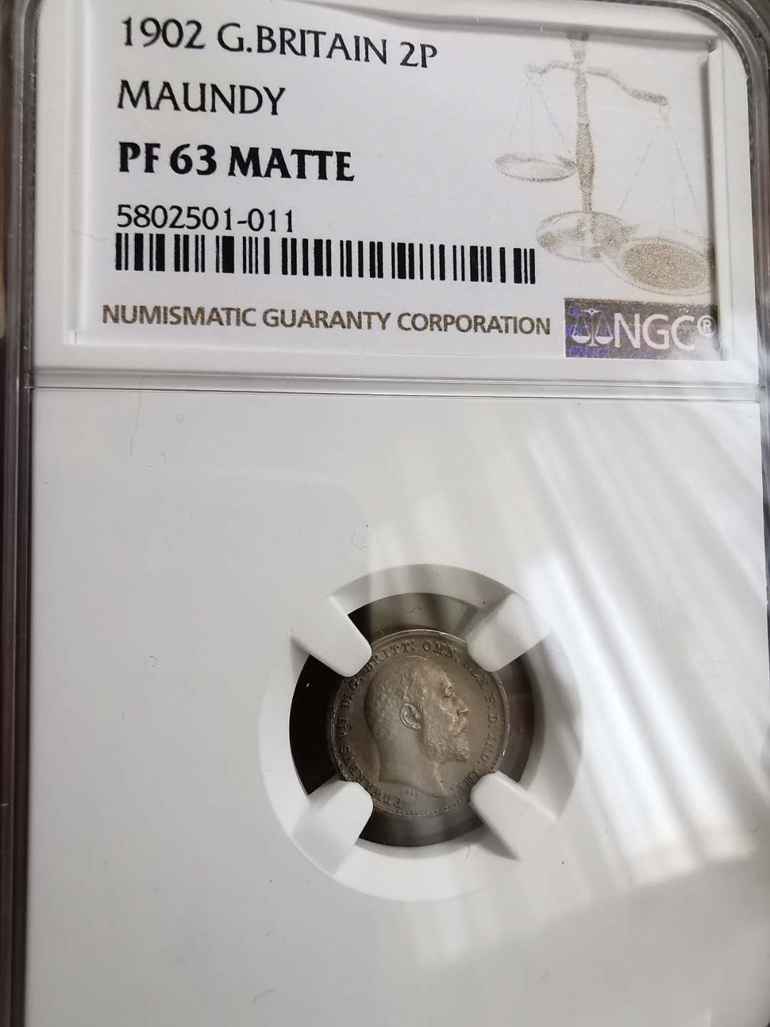 凡希社世界钱币微拍第一百十八期 1902爱七濯足币2P NGC-MS63