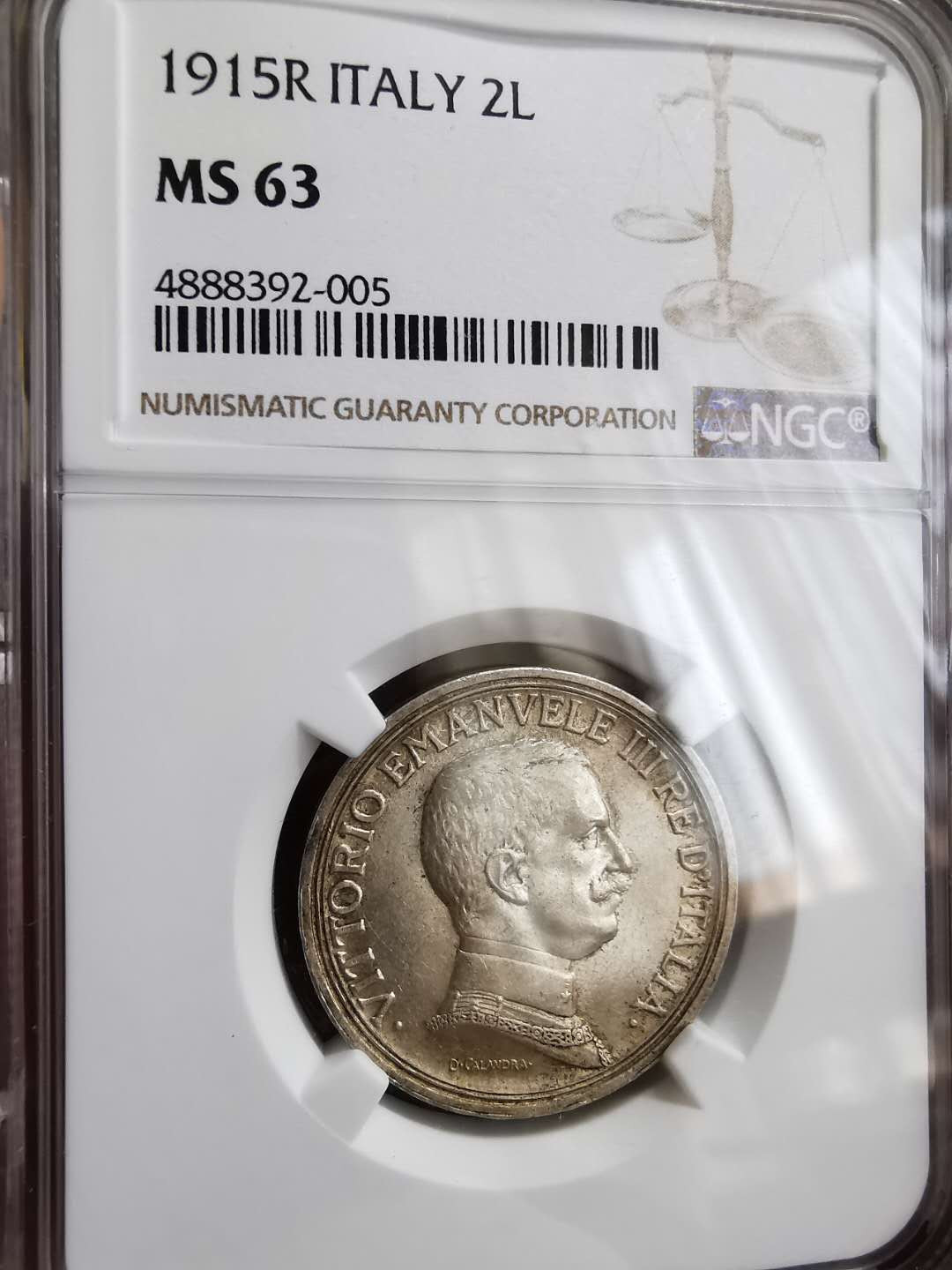 凡希社世界钱币微拍第一百十八期 1915意大利战车2里拉NGC-MS63