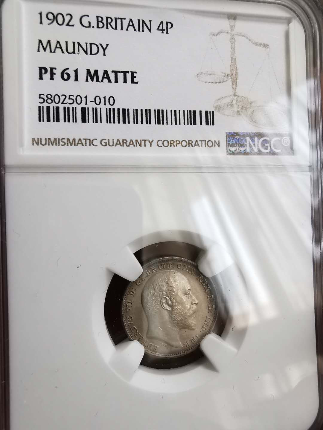 凡希社世界钱币微拍第一百十八期 1902爱七4D NGC-MS61