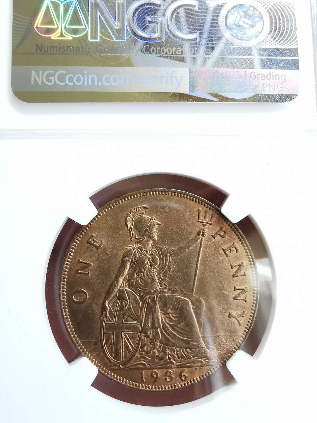 凡希社世界钱币微拍第一百十八期 1936英国乔五便士NGC-MS65收藏级！