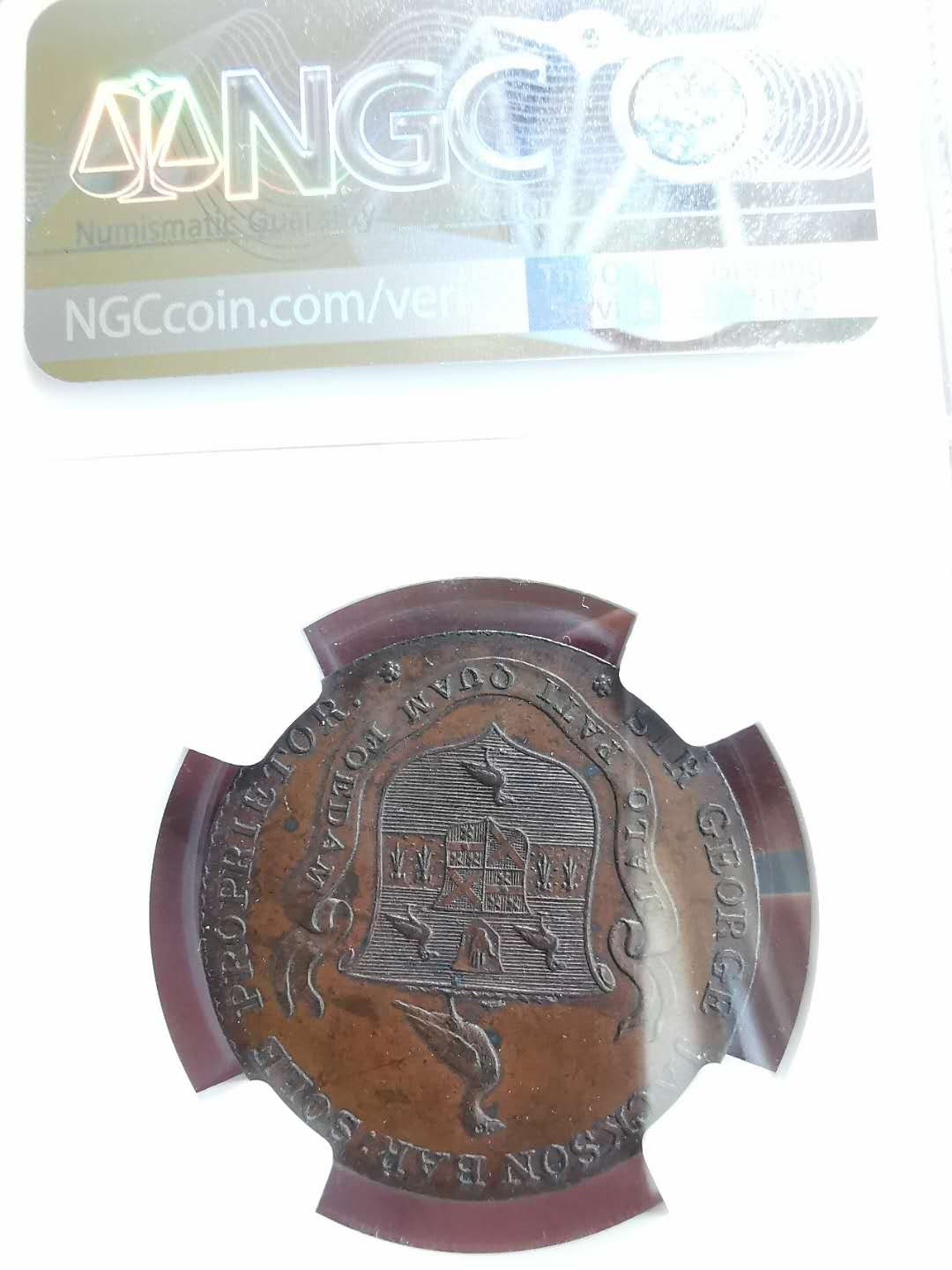 凡希社世界钱币微拍第一百十八期 稀！1795英国STORT运河通航1/2便士代用币NGC-MS63 SOHO出品之代用币翘楚！