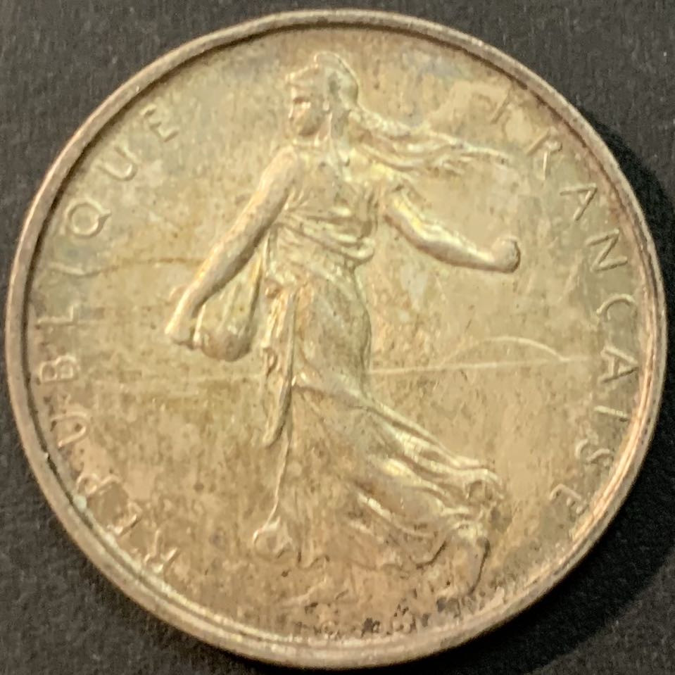 紫瑗钱币—微拍第56期  法国 1966年 播种女神 5法郎 12克 0.835银