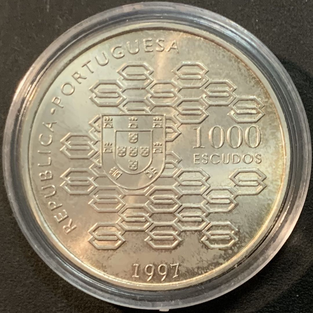 紫瑗钱币—微拍第56期  葡萄牙 1997年 公共信贷 1000埃斯库多 28克 0.5银