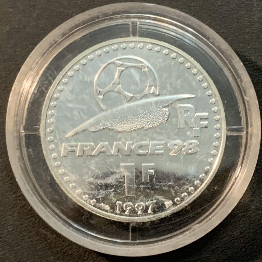 紫瑗钱币—微拍第56期  法国 1997年 98世界杯 1法郎 12克 0.9银