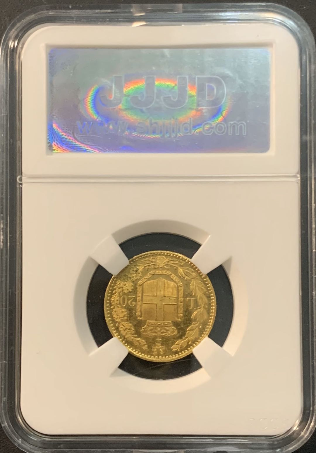 紫瑗钱币—微拍第56期  意大利 1882年 翁贝托一世 20里拉 6.45克 0.9金 杰嘉评级 MS62