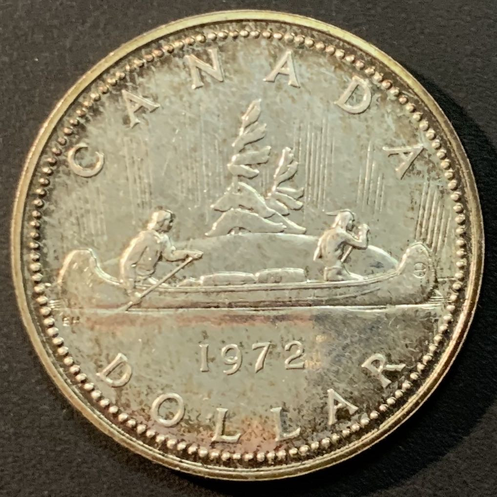 紫瑗钱币—微拍第56期  加拿大 1972年 伊丽莎白二世 1元 23.4克 0.5银