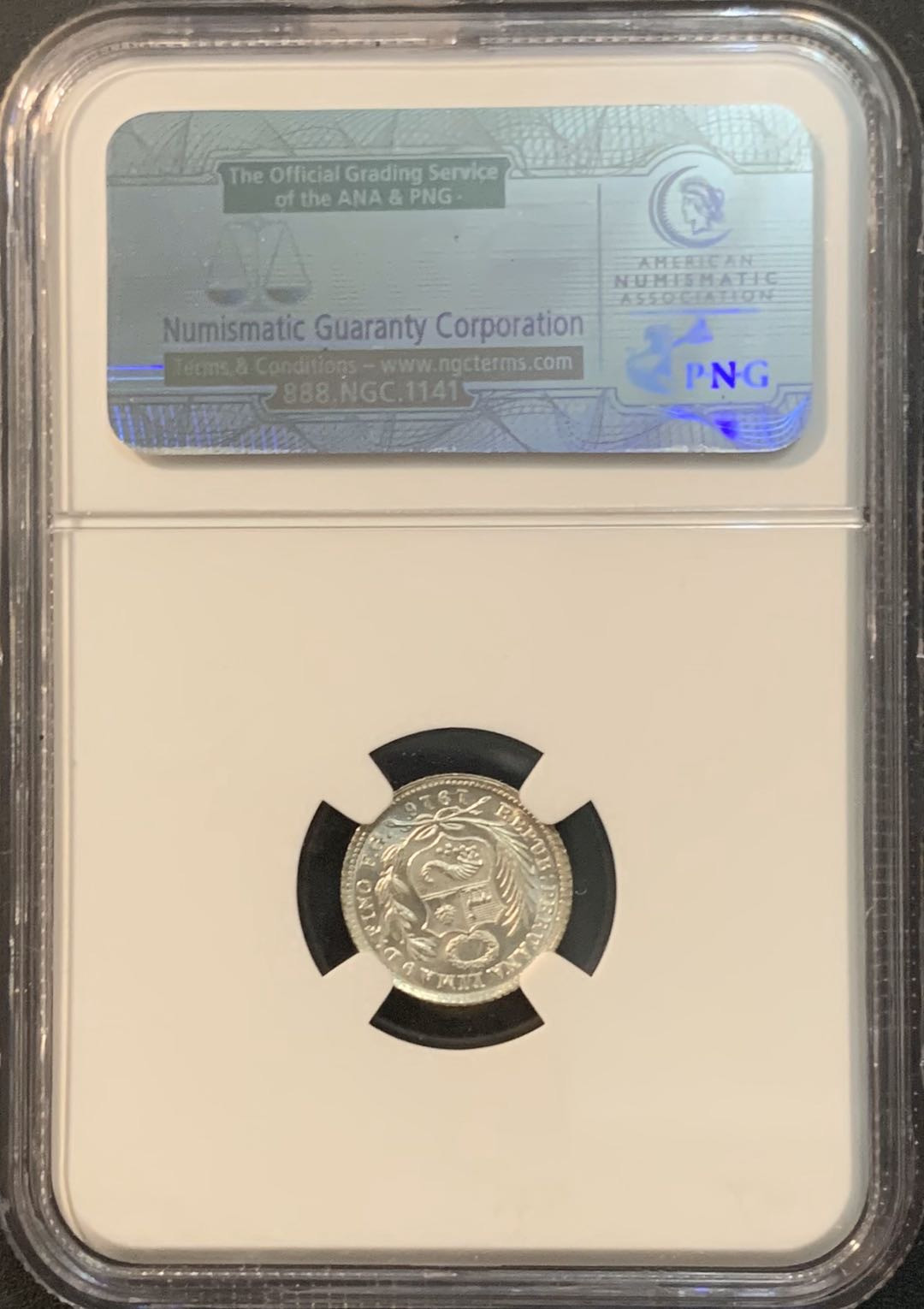 紫瑗钱币—微拍第56期  秘鲁 1916年 坐人 1/2D NGC MS66