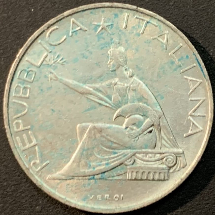 紫瑗钱币—微拍第56期  意大利 1961年 马车 500里拉 11克 0.835银