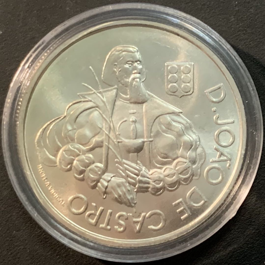 紫瑗钱币—微拍第56期  葡萄牙 2000年 乔德卡斯特罗 1000埃斯库多 27克 0.5银