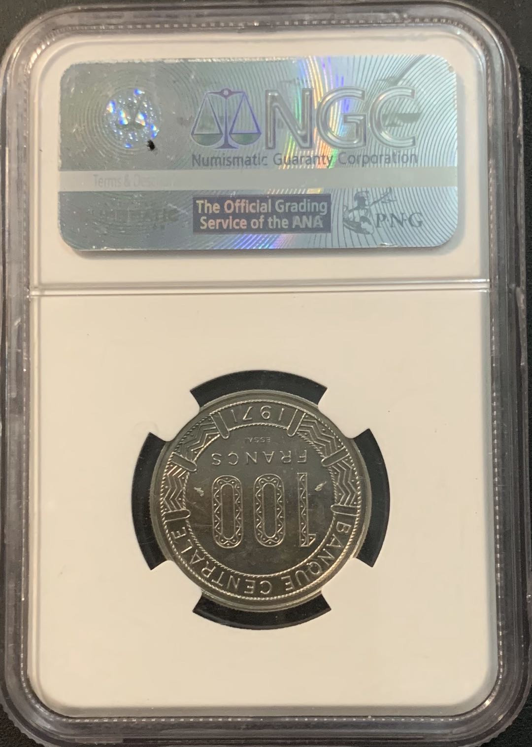 紫瑗钱币—微拍第56期  刚果 1971年 3羚羊 100法郎 NGC MS66 样币