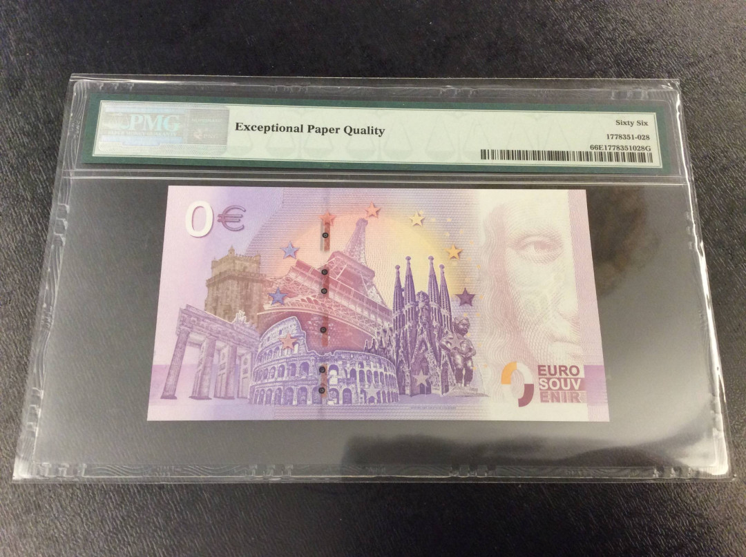 【收藏联盟】第136期拍卖——劳动最光荣（共50拍） 【一组3张 千位小号】欧盟2019年0欧元 PMG66EPQ  猪年贺岁