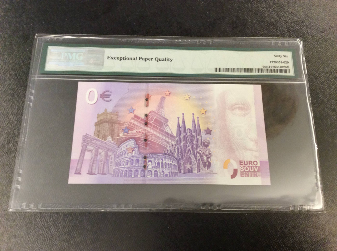 【收藏联盟】第136期拍卖——劳动最光荣（共50拍） 【一组3张 千位小号】欧盟2019年0欧元 PMG66EPQ  猪年贺岁