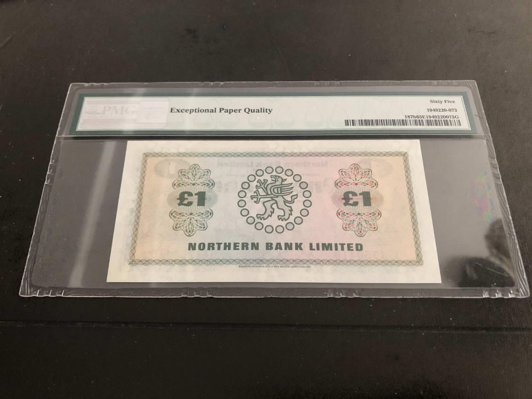 【收藏联盟】第136期拍卖——劳动最光荣（共50拍） 北爱尔兰 1971年1镑 PMG65EPQ  BWC出品