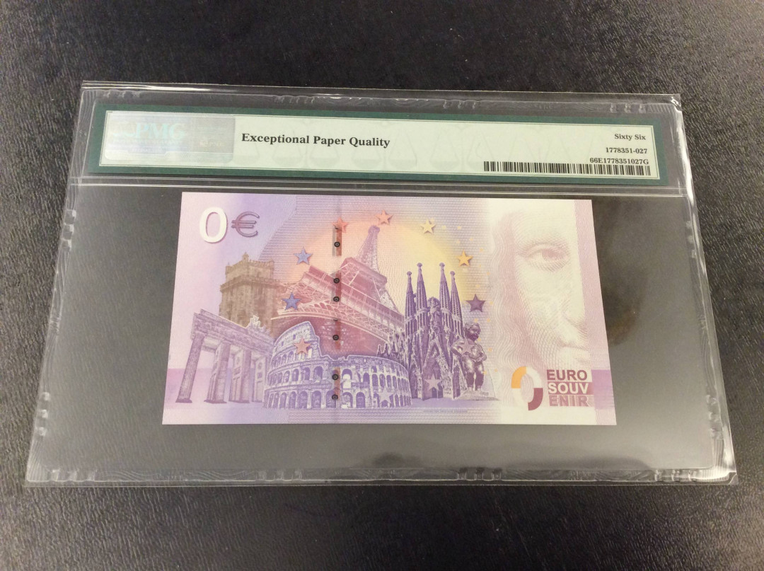 【收藏联盟】第136期拍卖——劳动最光荣（共50拍） 【一组3张 千位小号】欧盟2019年0欧元 PMG66EPQ  猪年贺岁