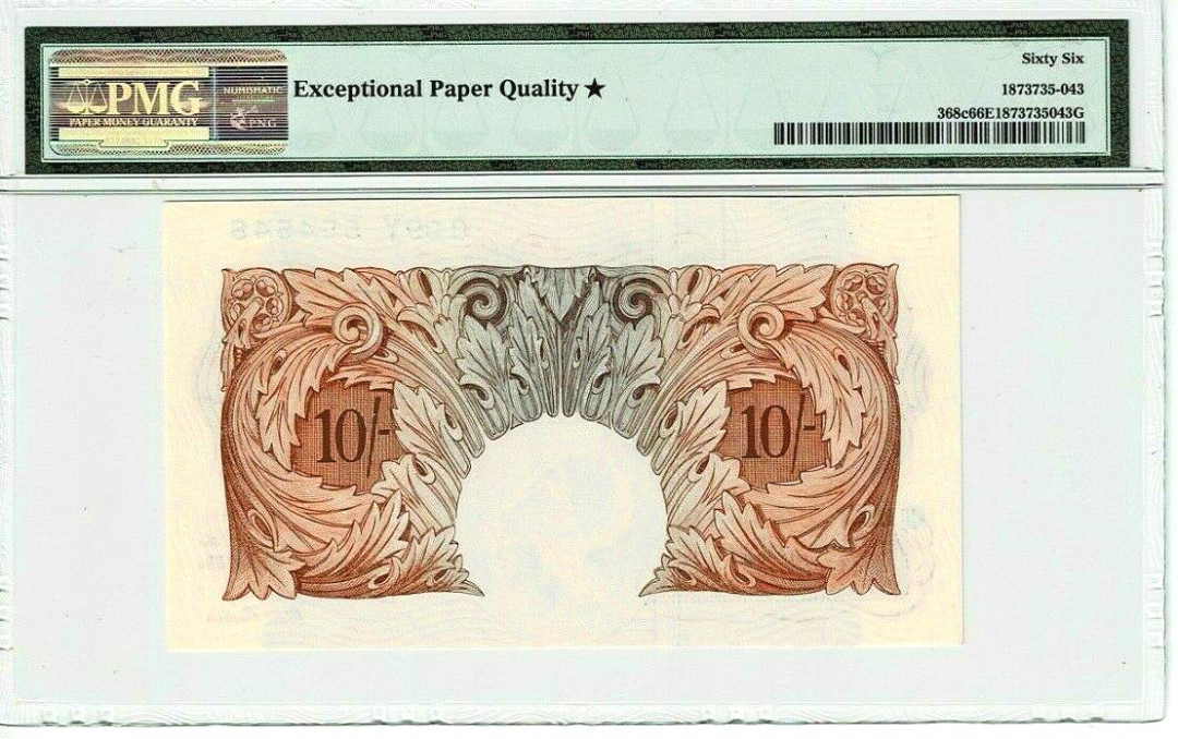 【收藏联盟】第136期拍卖——劳动最光荣（共50拍） 【唯一带星】英国 A序列 1955-60年 10先令 PMG66EPQ星 珍稀 非常难评