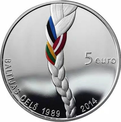 【随心&Getcoins】现代钱币拍卖第五十期 获奖币拉脱维亚2014年波罗的海之路银币
