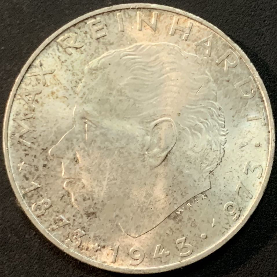 紫瑗钱币—微拍第57期  奥地利 1973年 马克思 莱因哈特100周年 25先令 13克 0.8银