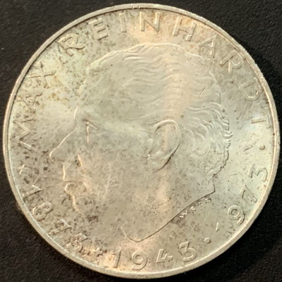 紫瑗钱币—微拍第57期  - 奥地利 1973年 马克思 莱因哈特100周年 25先令 13克 0.8银