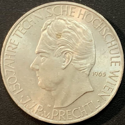 紫瑗钱币—微拍第57期  - 奥地利 1965年 维也纳技术大学150周年 25先令 13克 0.8银