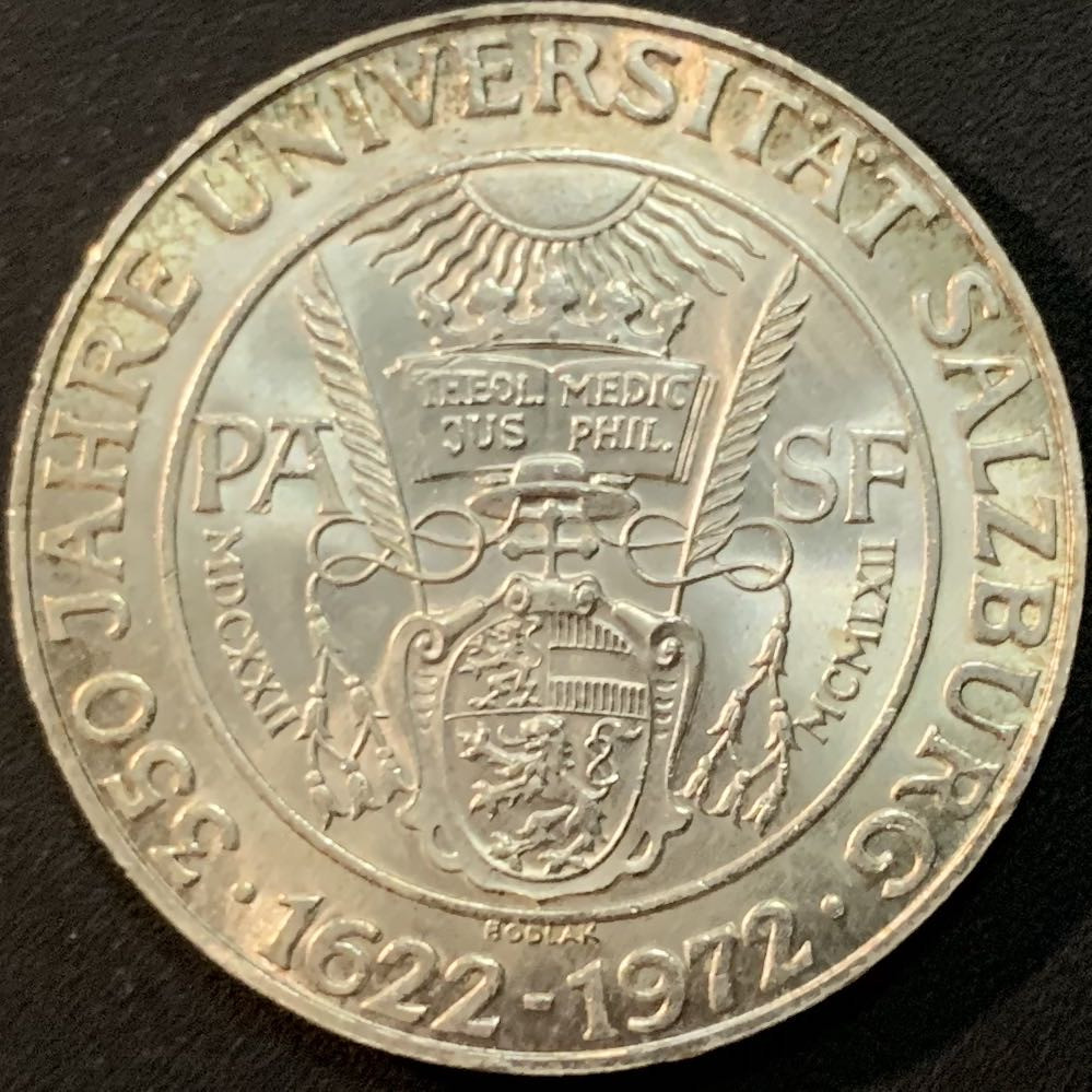 紫瑗钱币—微拍第57期  奥地利 1972年 萨尔兹堡大学350周年 50先令 20克 0.9银