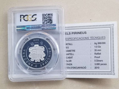 【随心&Getcoins】现代钱币拍卖第五十期 PCGS69-安道尔2010年比利牛斯山脉棕熊精制纪念银币