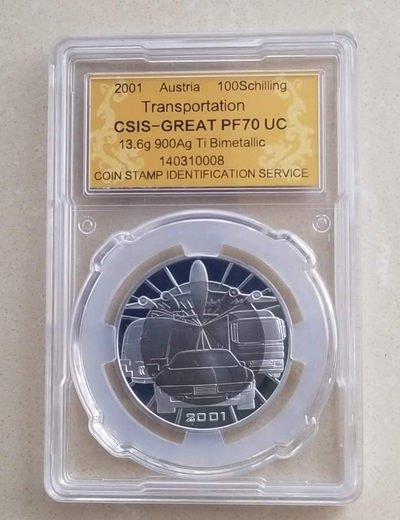 【随心&Getcoins】现代钱币拍卖第五十期 奥地利2000年千禧年银钛双金属纪念币