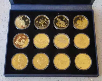 【随心&Getcoins】现代钱币拍卖第五十期 朝鲜中国十二生肖”铜币12枚大全套，每枚面值20元，直径40毫米，重27克，精制，带包装盒