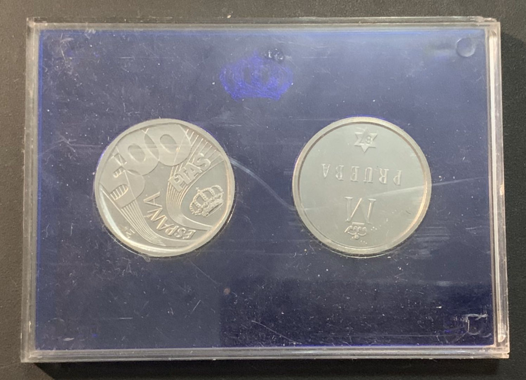 紫瑗钱币—微拍第57期  西班牙 1987年 500比塞塔 样币 2枚一套 原厂盒