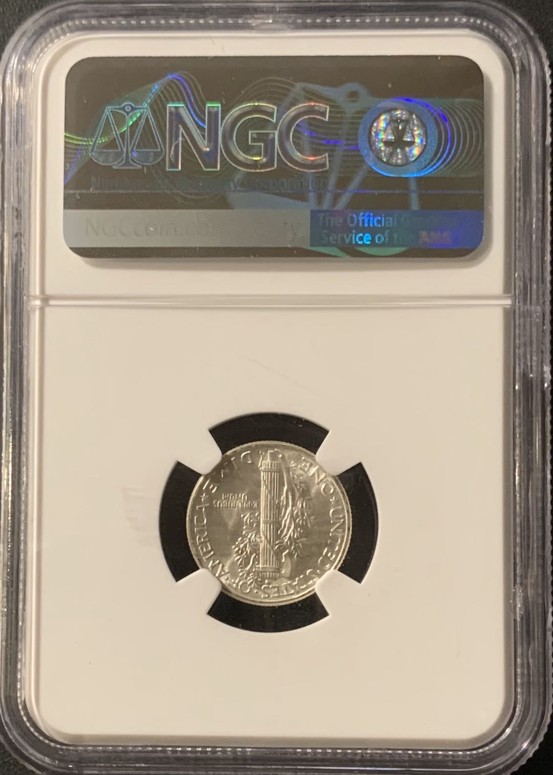 紫瑗钱币—微拍第57期  美国 1944年 小飞侠 10美分 NGC MS65 
