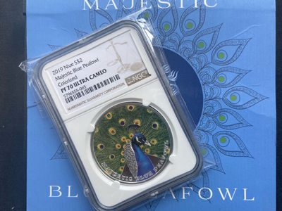 【随心&Getcoins】现代钱币拍卖第五十期 【纽埃】2019年镶嵌斯华洛斯奇水晶银币【ngc70】