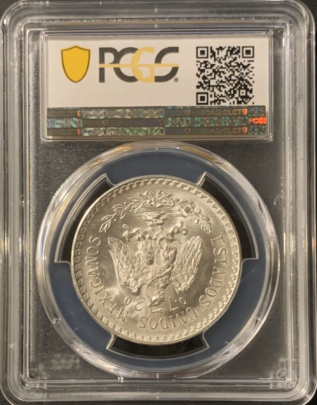 紫瑗钱币—微拍第57期  墨西哥 1945年 鹰洋 1比索 银币 PCGS MS66