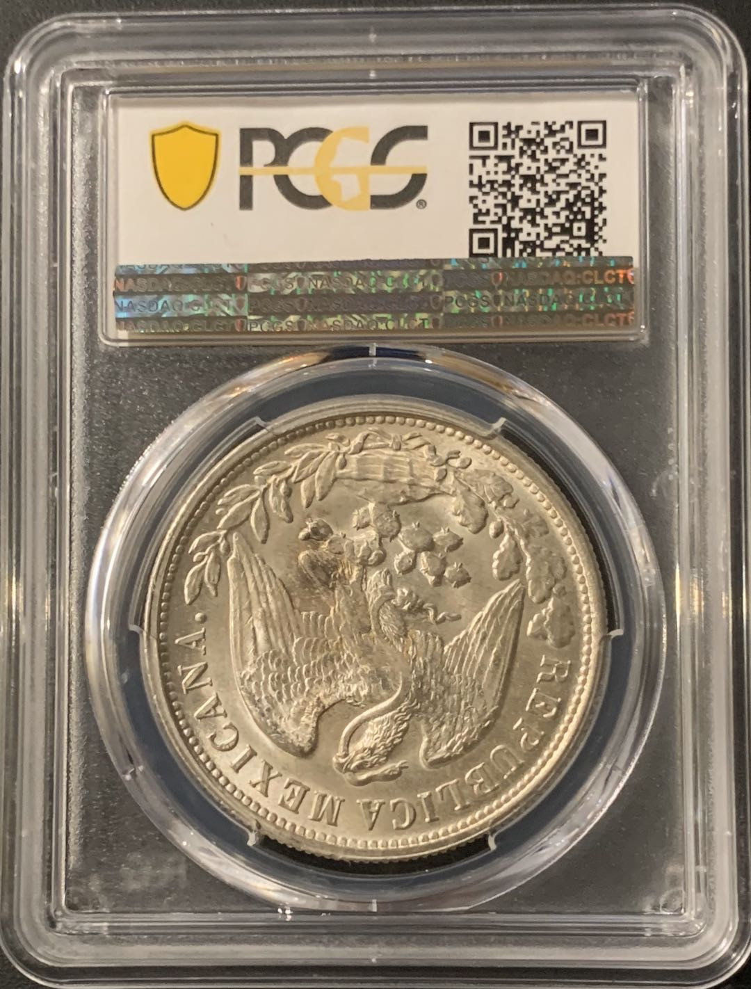 紫瑗钱币—微拍第57期  墨西哥 1898年 MO AM 1比索 直边鹰洋 PCGS MS64