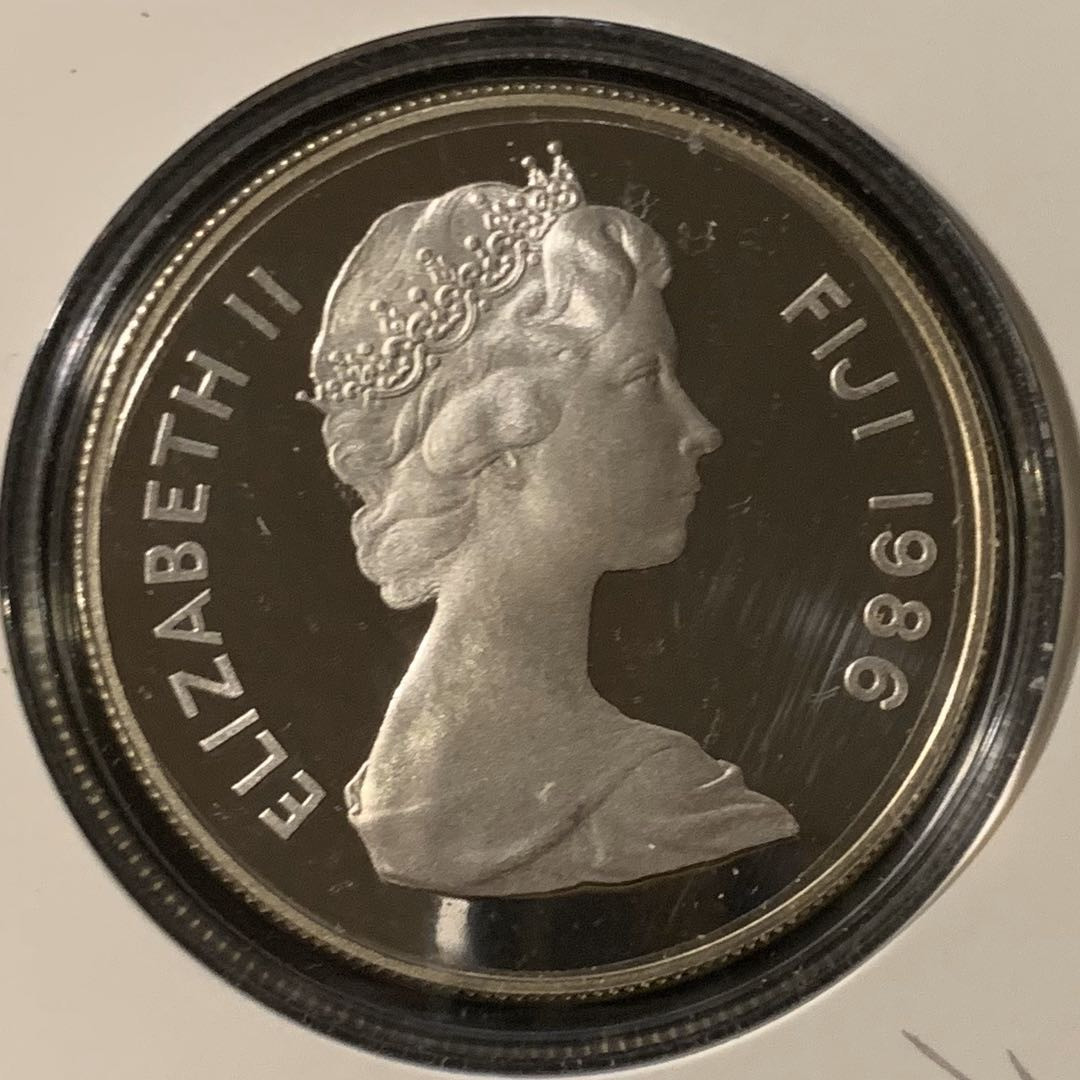 紫瑗钱币—微拍第57期  斐济 1986年 WWF世界濒危野生动物 绿娃 10元 27克 0.925银 精制 WWF原装卡