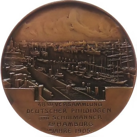 麦朵尔俱乐部第39场拍卖 德国大铜章【1905年德国汉堡语言学会议】雕塑家ZEHN