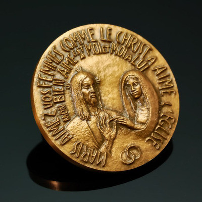 麦朵尔俱乐部第39场拍卖 法国大铜章【结婚】雕塑家维达尔