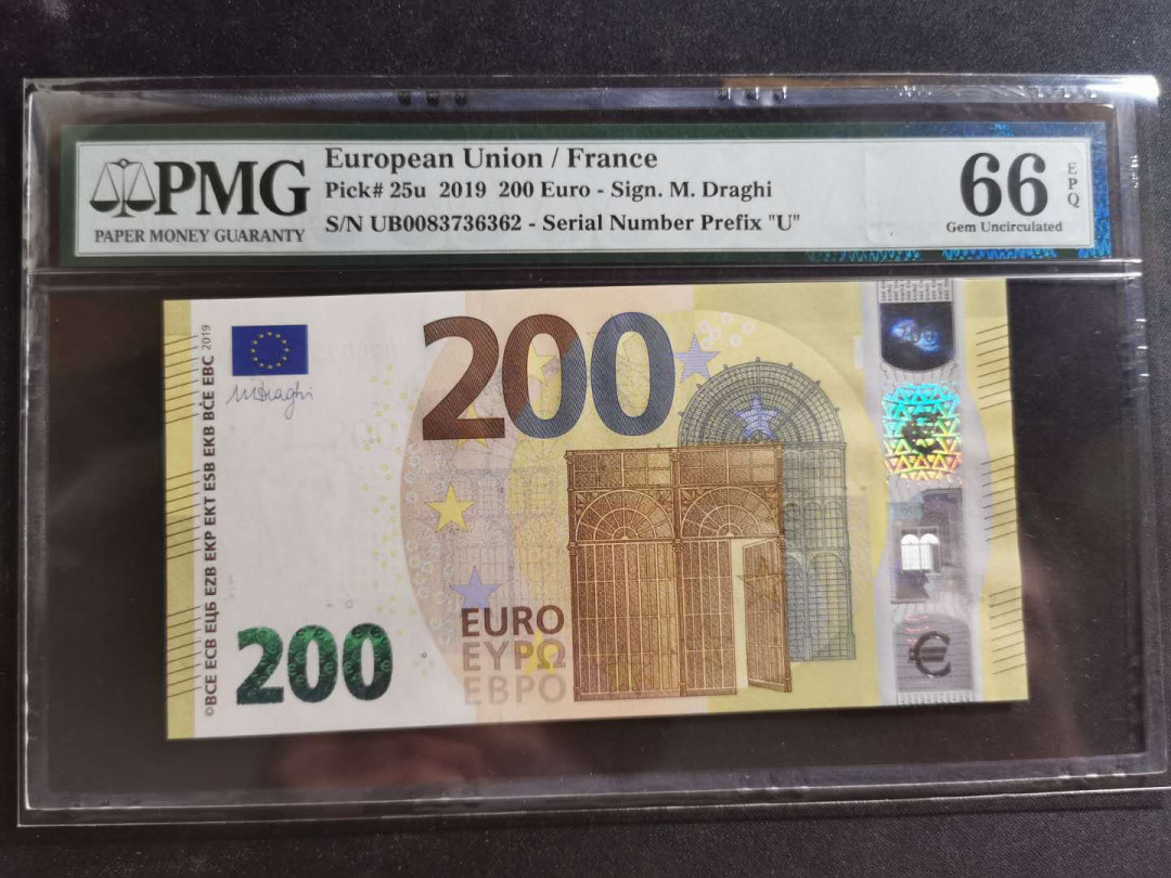 【鲸贝乐淘】千字文·第“资父事君，曰严与敬”号拍卖 【欧盟🇪🇺 法国🇫🇷 】2019年200欧元，pMG66E 