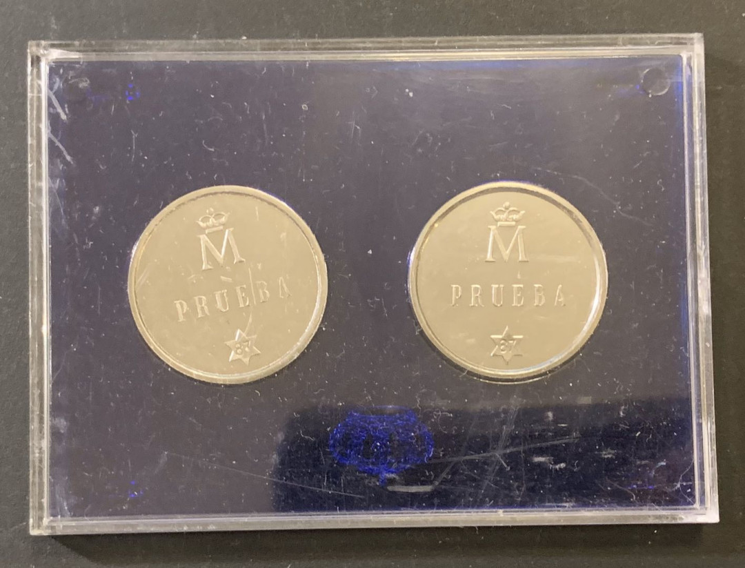 紫瑗钱币—微拍第59期  西班牙 1987年 500比塞塔 样币 2枚一套 原厂盒