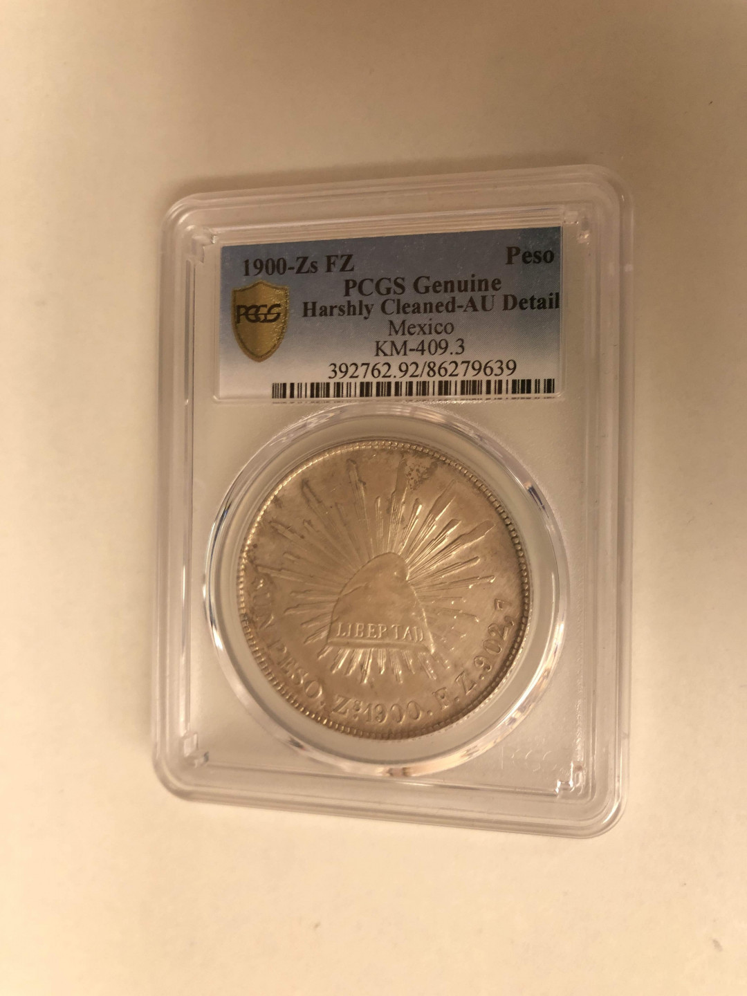 【收藏联盟】第137期拍卖——琳琅满目（共50拍） 墨西哥 1900年 鹰洋 银币 PCGS AU-detail 