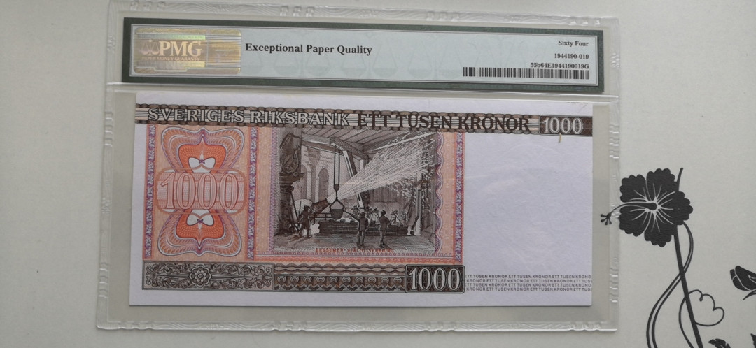 【收藏联盟】第137期拍卖——琳琅满目（共50拍） 瑞典 1980-88年 1000克朗 PMG64EPQ  UNC原票 性价比 较稀少品种