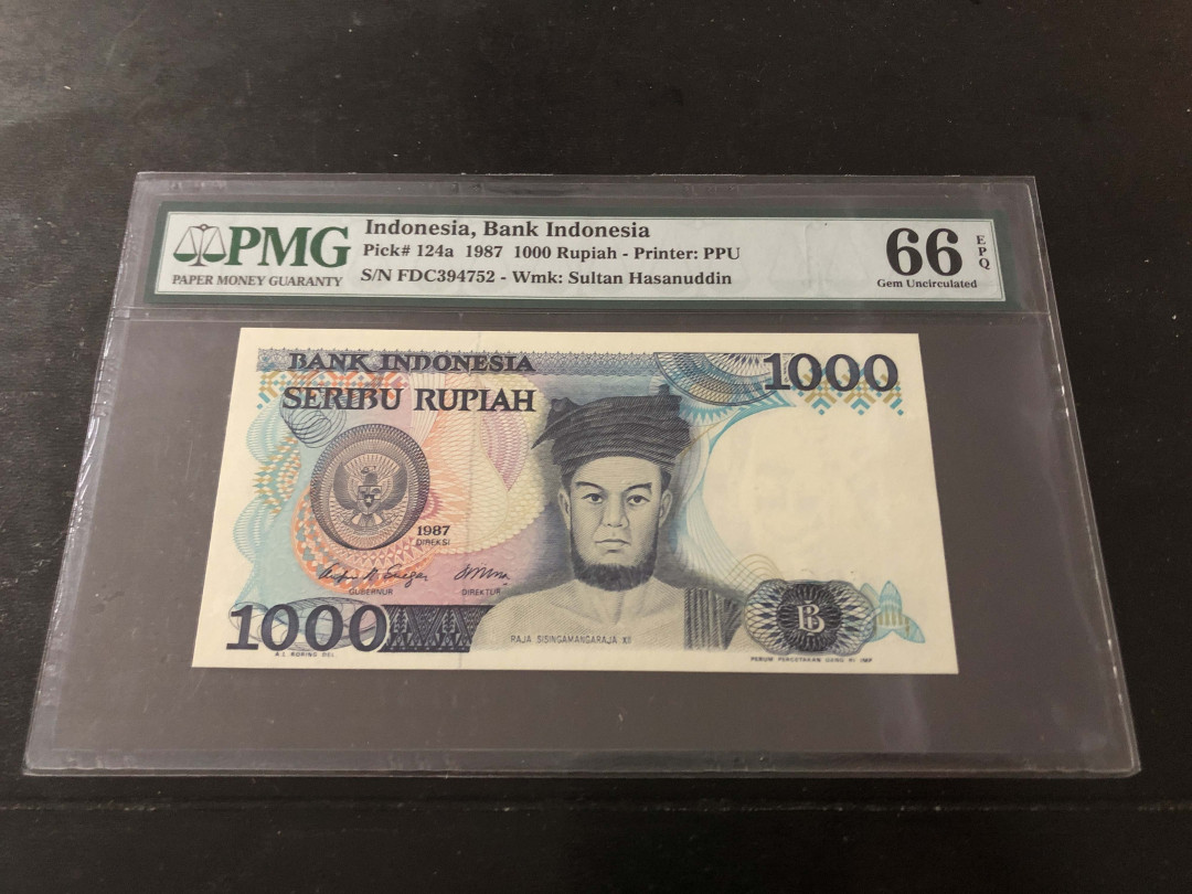 【收藏联盟】第138期拍卖——工业的齿轮（共50拍） 印尼 1987年 1000卢比 PMG66EPQ