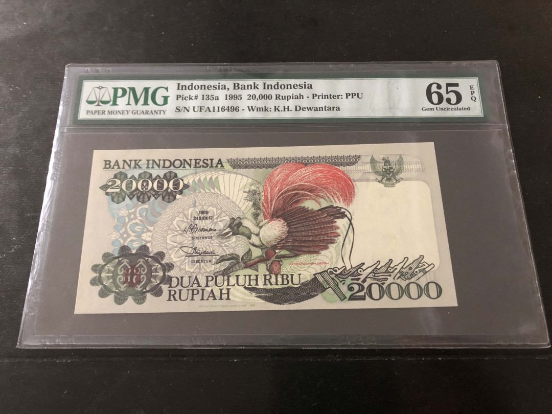 【收藏联盟】第138期拍卖——工业的齿轮（共50拍） 印尼 1995年 2万卢比 PMG65EPQ