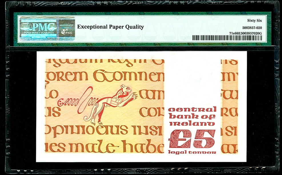 【收藏联盟】第138期拍卖——工业的齿轮（共50拍） 爱尔兰 1988-93年 5镑 PMG66EPQ