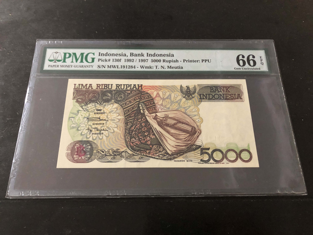 【收藏联盟】第138期拍卖——工业的齿轮（共50拍） 印尼 1992年 5000卢比 PMG66EPQ