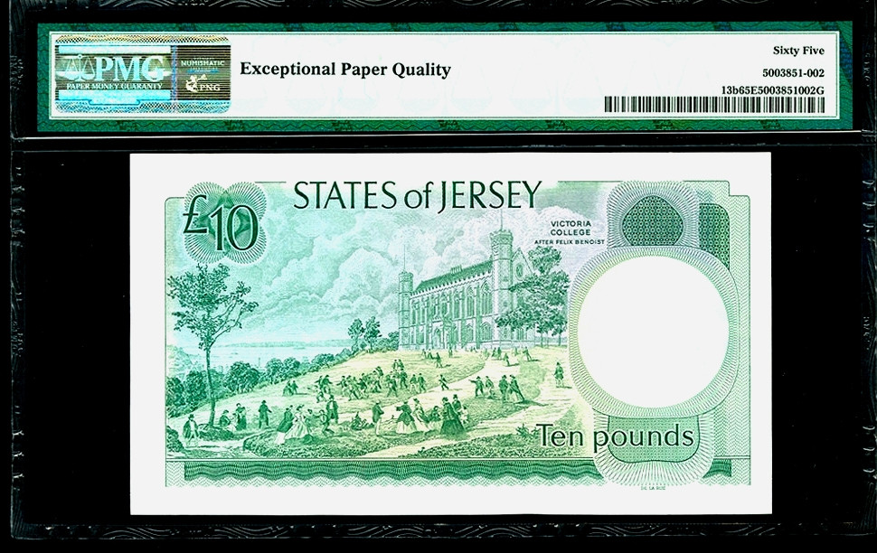 【收藏联盟】第138期拍卖——工业的齿轮（共50拍） 【靓号899866】泽西 1976-88年10镑 PMG65EPQ 绝品高冠女王 非常漂亮