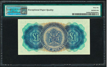 【收藏联盟】第138期拍卖——工业的齿轮（共50拍） 百慕大 1966年1镑 PMG66EPQ 高冠女王 BWC出品 精美