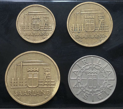 【随心拍&GetCoins】现代钱币拍卖第五十一期 - 著名德国萨尔区专用币一套四枚好品！